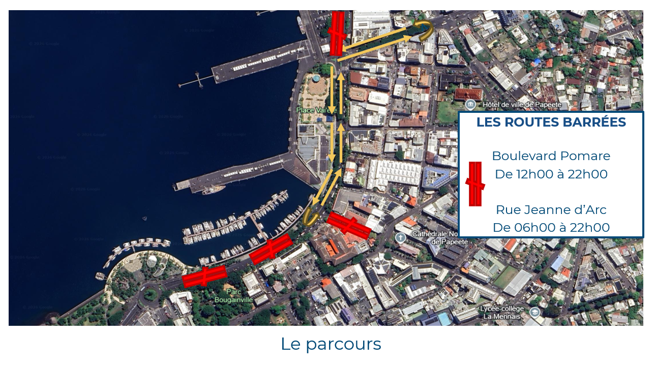 Parade route and road closures in Papeʻete